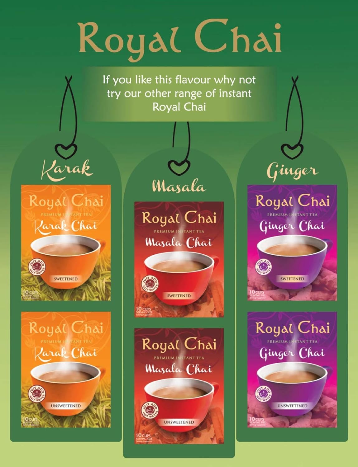 Royal Chai - Premium Instant Tea - Cardamom (Sweetened) 220G