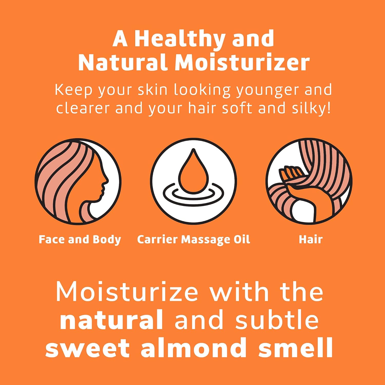 De La Cruz Sweet Almond Oil - Expeller Pressed Almond Oil For Skin And Hair 2 Fl. Oz. (59 Ml) : Beauty & Personal Care