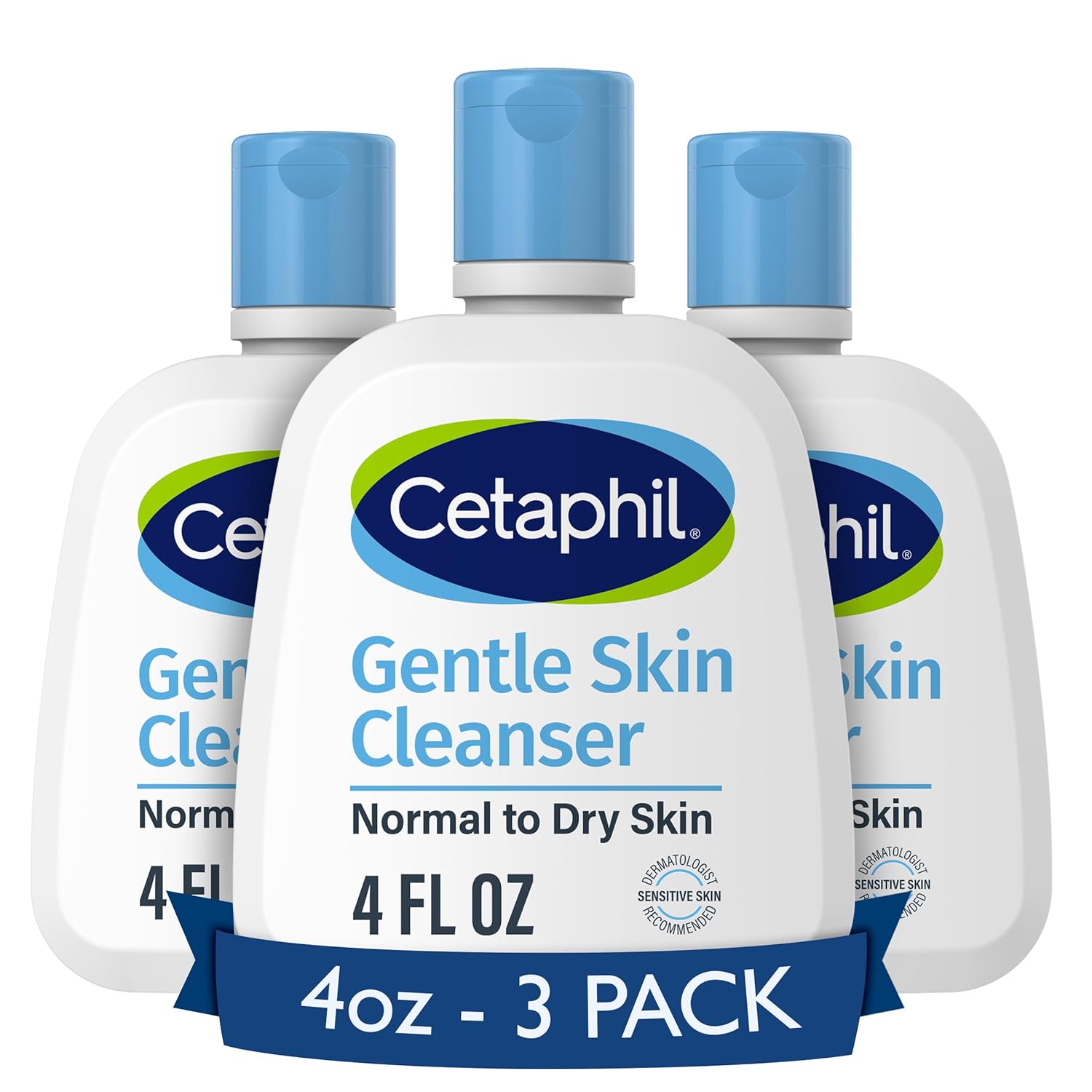 Cetaphil Face Wash, Hydrating Gentle Skin Cleanser For Dry To Normal Sensitive Skin, New 4 Oz 3 Pack, Fragrance Free, Soap Free And Non-Foaming