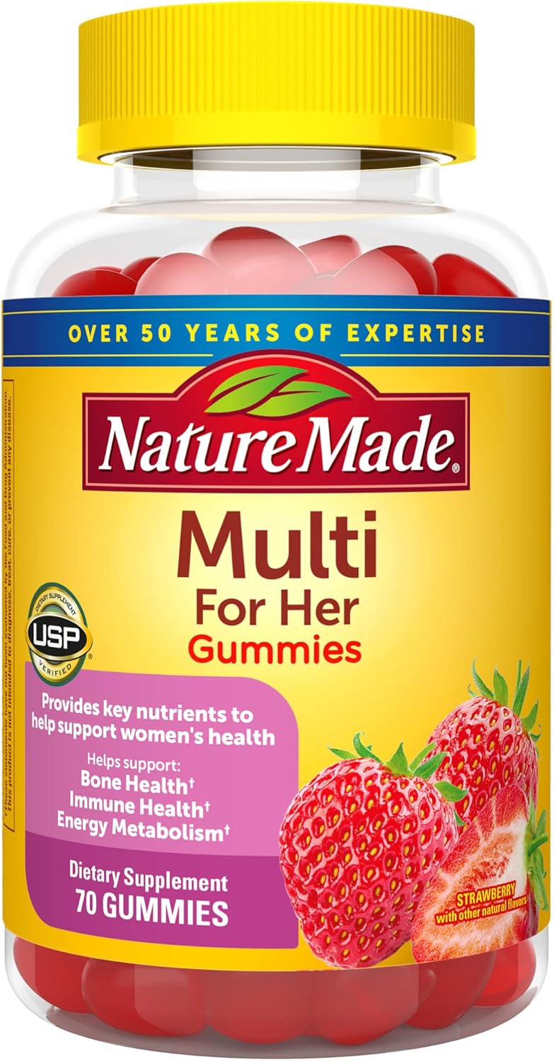 Nature Made Multivitamin For Her, Womens Multivitamin For Daily Nutritional Support, Multivitamin For Women, 70 Gummies, 35 Day Supply