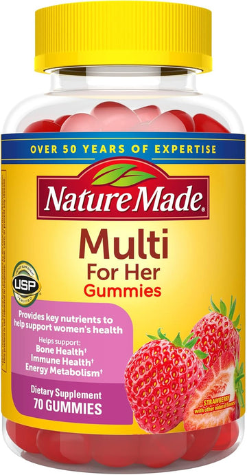 Nature Made Multivitamin For Her, Womens Multivitamin For Daily Nutritional Support, Multivitamin For Women, 70 Gummies, 35 Day Supply