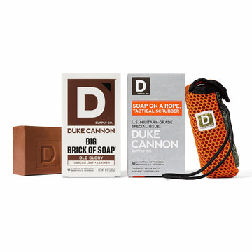 Duke Cannon Supply Co. Tactical Scrubber + Soap On A Rope (Productivity, 2 Piece Set)