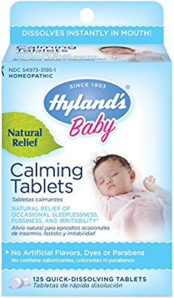 Hyland’s Baby Calming Tablets Natural Symptom Relief Fussy and Sleepless Babies, 125 Count
