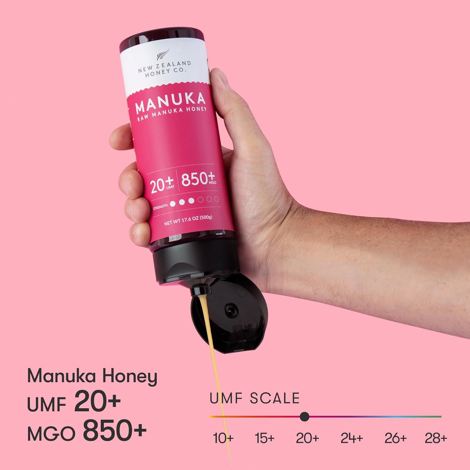 New Zealand Honey Co. Manuka Honey Umf 20+ Squeezy | 500G | 17.6Oz