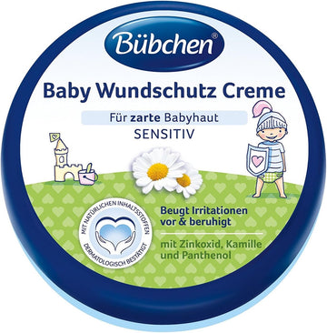 Bübchen Baby Wound Protection Cream, Sensitive Wound Healing Ointment, Wound And Healing Ointment For Delicate Baby Skin, With Zinc Oxide, Chamomile And Panthenol, Quantity: 1 X 150 Ml