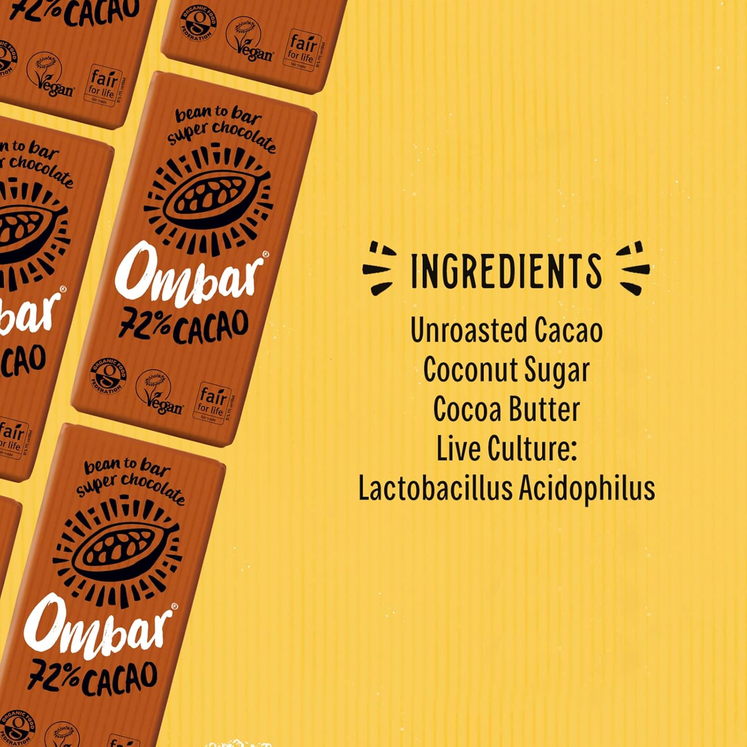 Vegan Chocolate - Ombar Centres Pistachio (70g x 10 Bars) Organic, Fair Trade, Dairy Free and Gluten Free Chocolate : Amazon.co.uk: Grocery