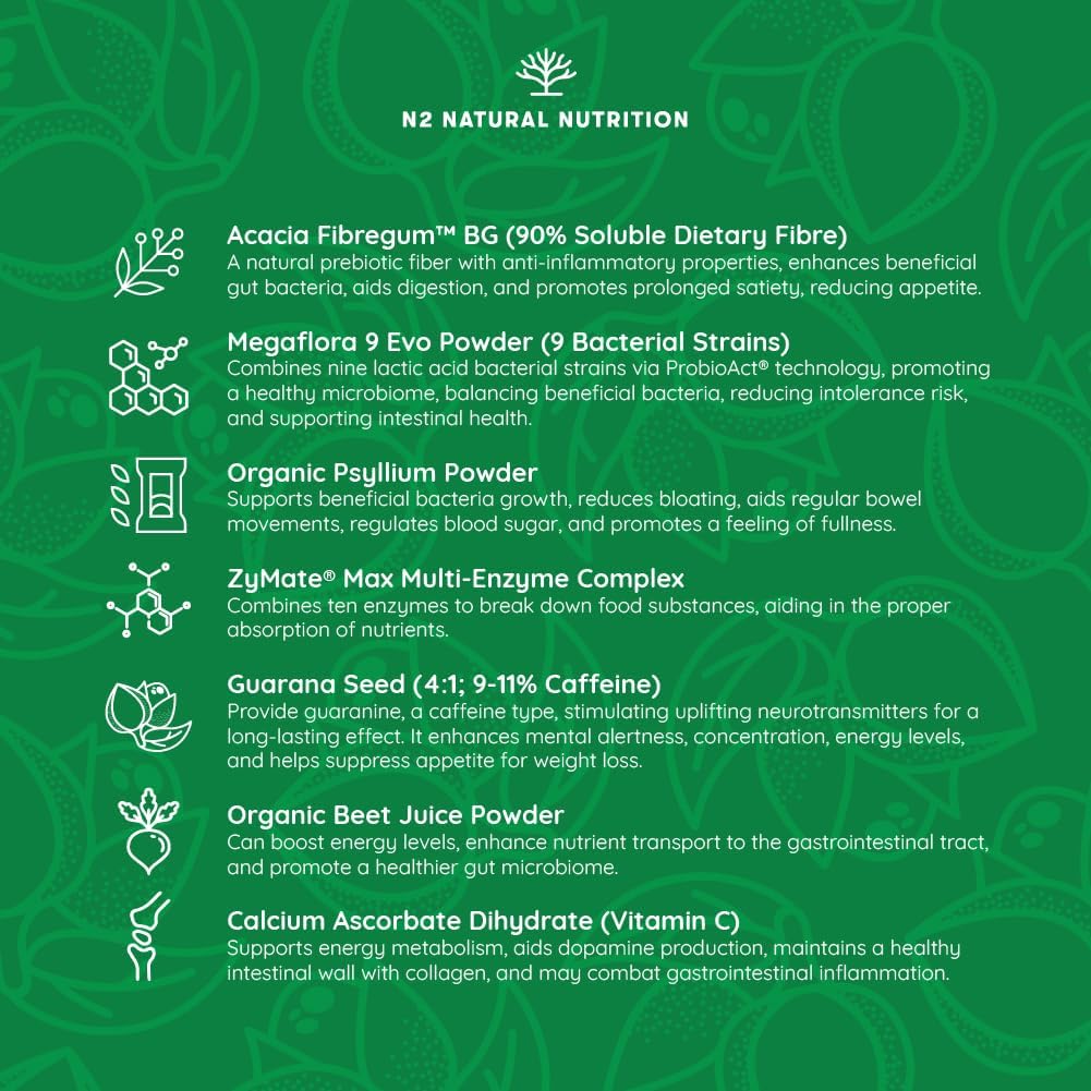 Probiotics with Digestive Enzymes, Psyllium Fibre, Beetroot and Vitamin C. Powerfull Ally for Better Digestions and Bloating Relief. Gut Health Supplement. Vegan. N2 Natural Nutrition : Amazon.co.uk: Health & Personal Care