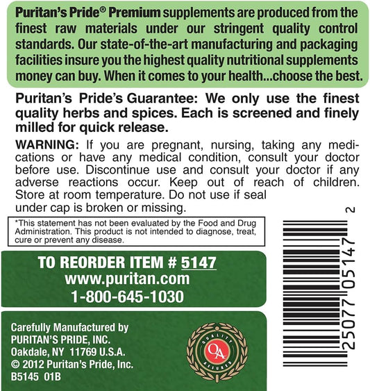 Puritan's Pride Ginger Root 500mg 400 count (pack of 2 100)