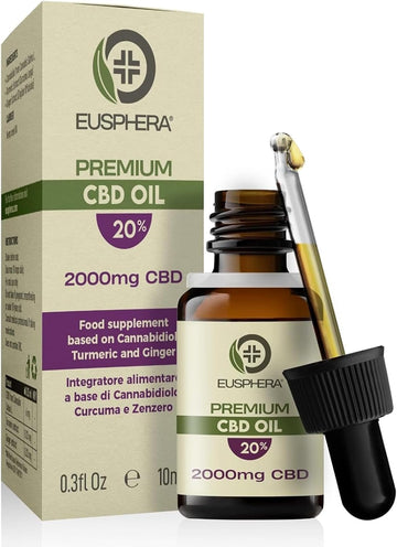 Cbd Oil 10% With Turmeric & Ginger - 1000Mg Cannabidiol Oil Drops Anti Inflammatory Joint & Muscle Relaxation - High Strength Natural Hemp Oil - Eusphera Cbd Oil - 10Ml