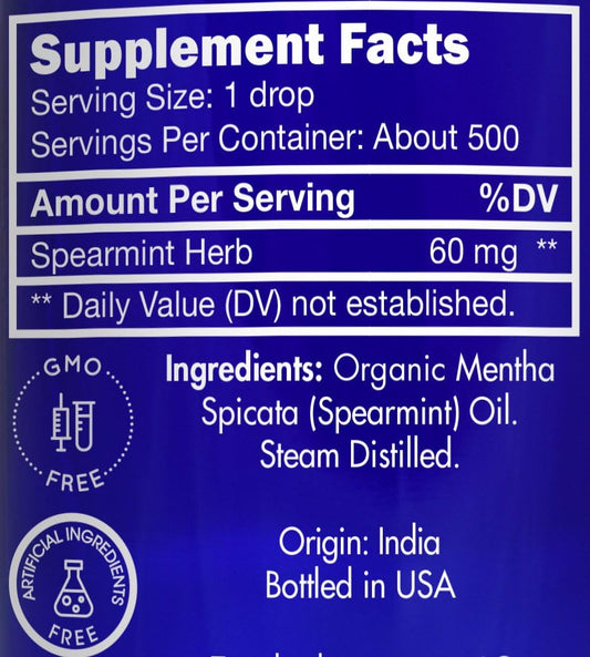 Organic Spearmint Oil By Zongle – 100% Pure Natural, Therapeutic & Food Grade For Facial Hair Pcos, Face, Facial Hair Removal, Facial Hair, Candy, Edible – 1 Oz