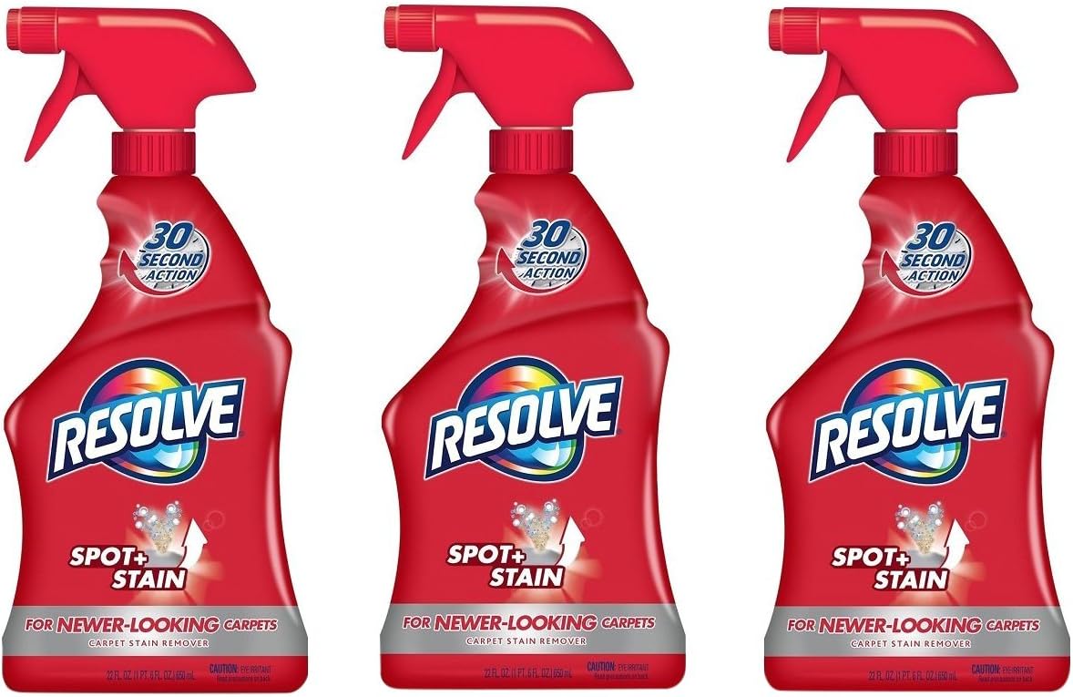 Resolve Carpet Spot & Stain Remover, 22 fl oz Bottle, Carpet Cleaner (Pack of 3)