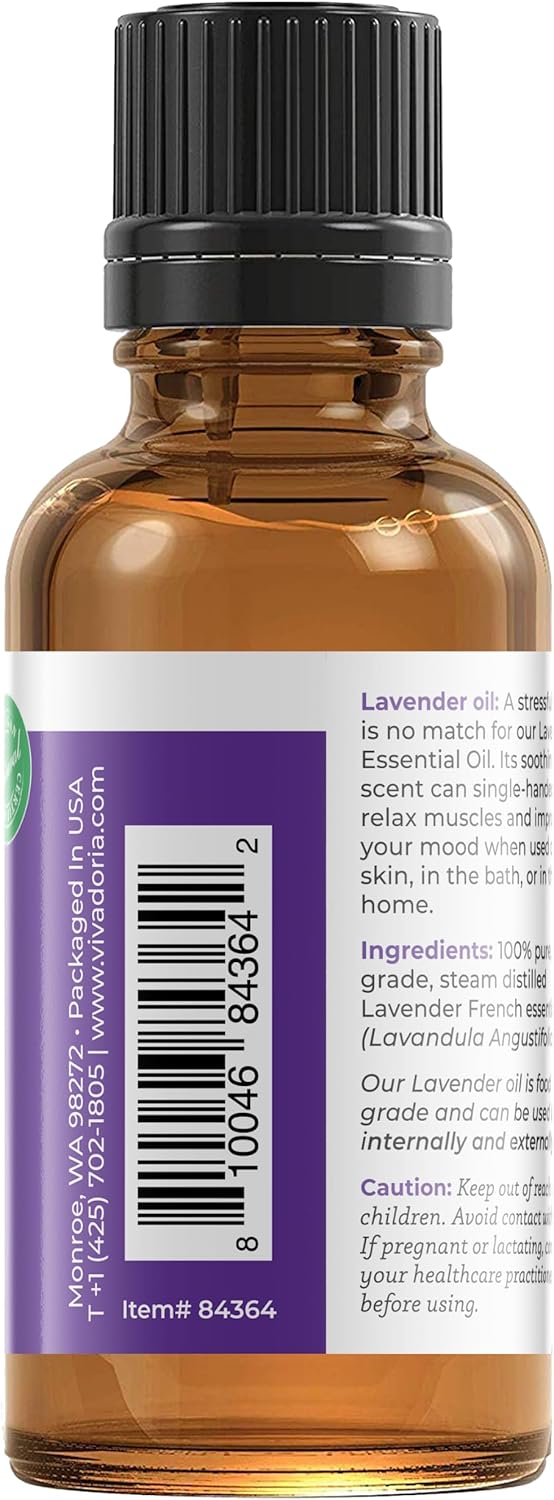 Viva Doria 100% Pure Lavender French Essential Oil, Undiluted, Food Grade, 30 mL (1 Fluid Ounce) : Health & Household