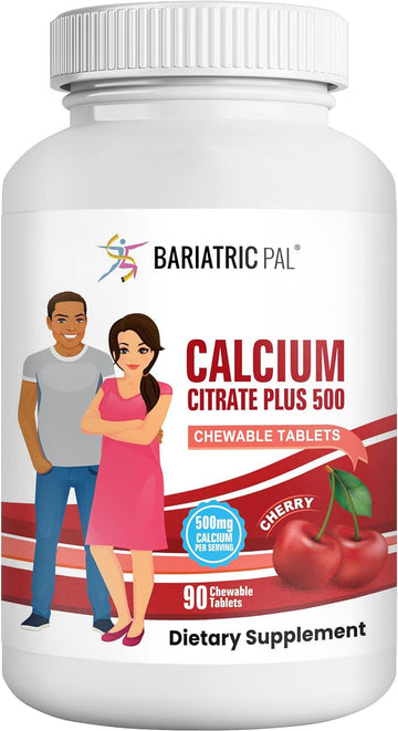 BariatricPal Calcium Citrate 500mg Chewable Tablets - Cherry (30-Day Supply)