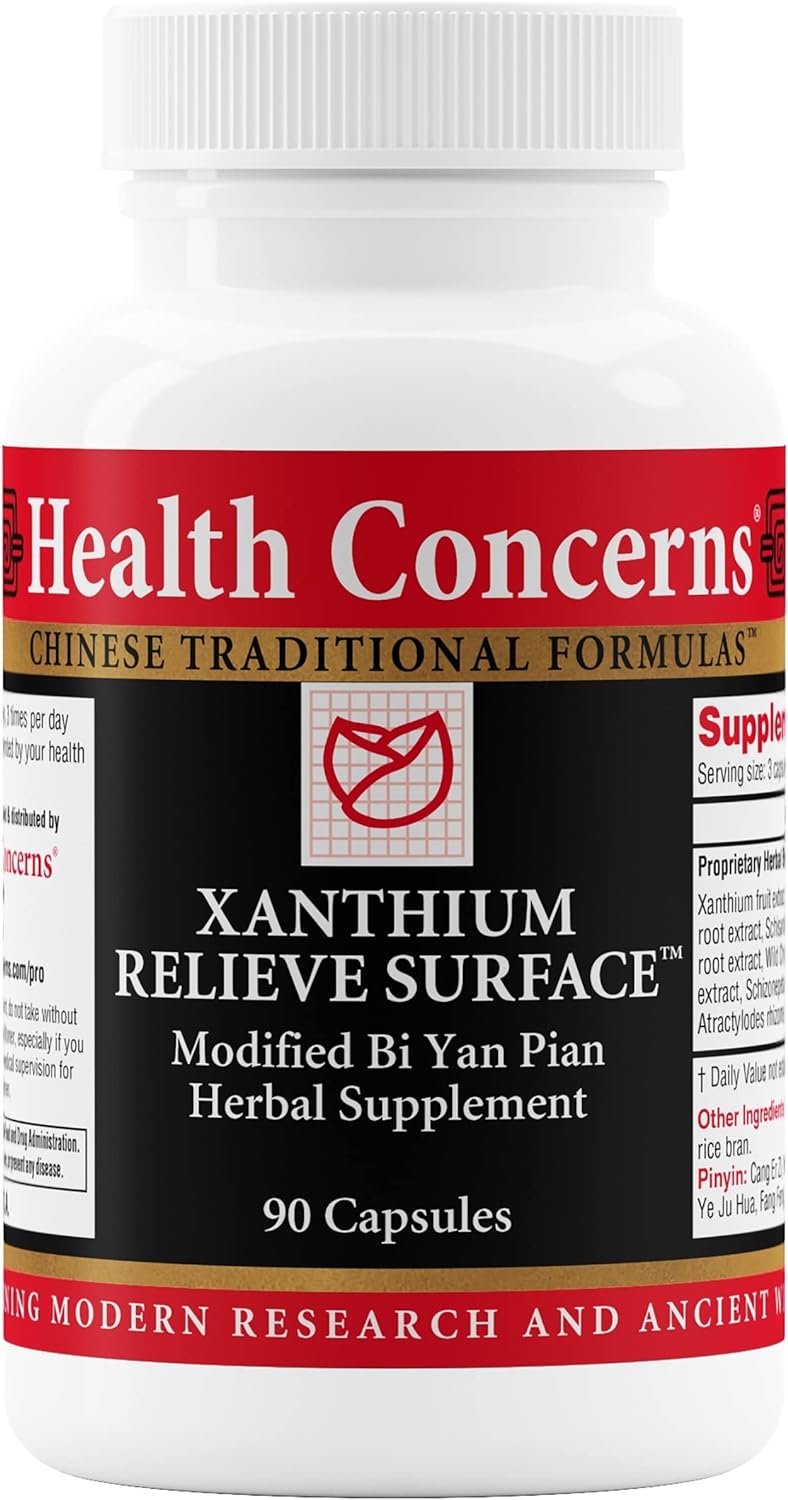Health Concerns Xanthium Relieve Surface - Phlegm & Sinus Allergy Support - Nasal Congestion Capsules - 90 Capsules