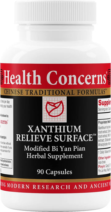 Health Concerns Xanthium Relieve Surface - Phlegm & Sinus Allergy Support - Nasal Congestion Capsules - 90 Capsules