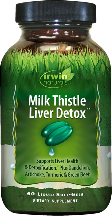 Irwin Naturals Milk Thistle With Dandelion, Artichoke, Turmeric & Green Beet Root - 60 Liquid Softgels