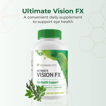 Youngevity Ultimate Vision Fx™ - Eye Vitamin & Mineral Supplement Blend - Lutein, Coq10, Vitamins A, C, E, Zinc, Chromium, Selenium For Eye Health (60 Capsules - 4 Pack)