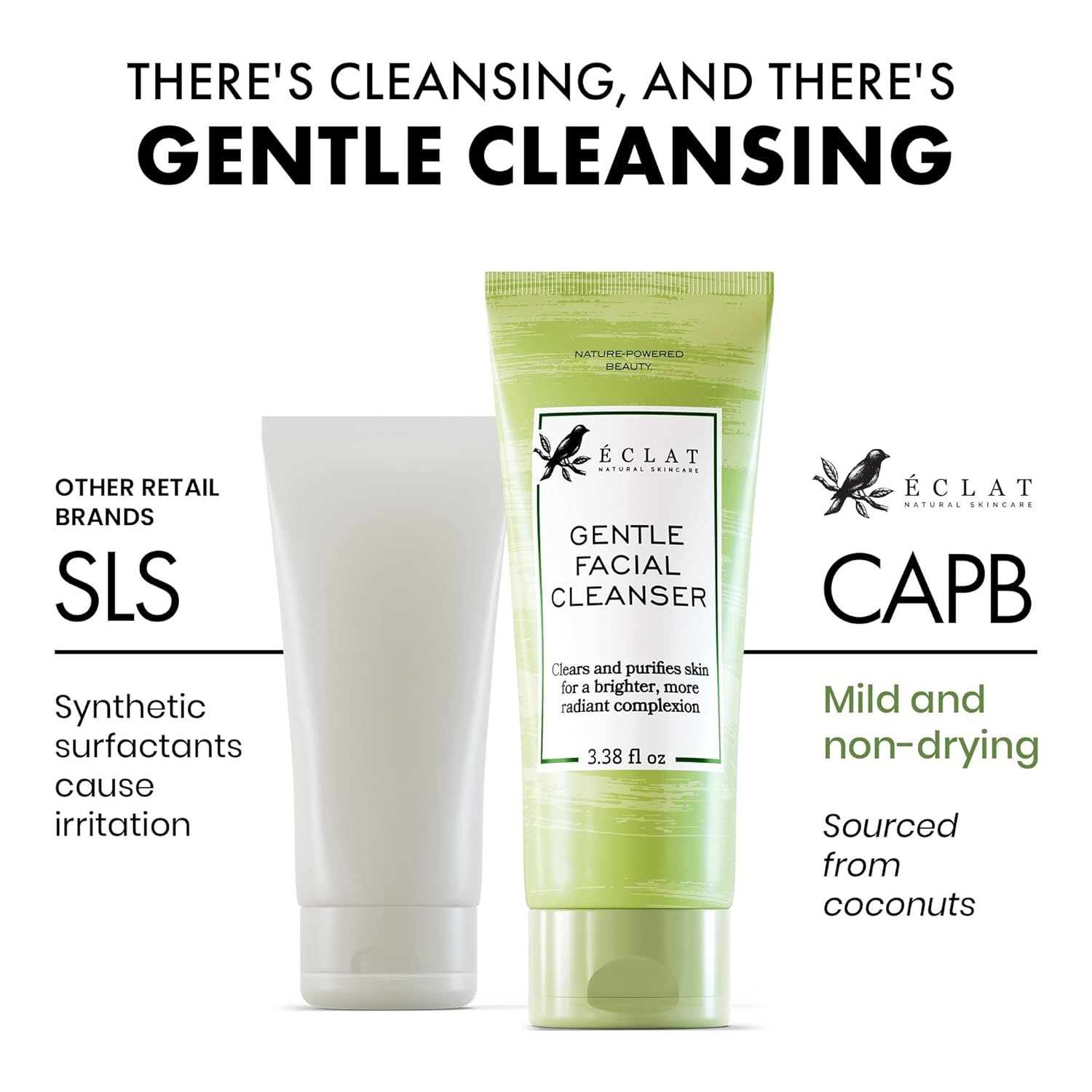 Gentle Facial Cleanser - Green Tea Face Wash + Aloe Vera, Vitamin C & E, All Natural Face Wash for Deep Cleansing - Hydrating & Nourishing Green Tea Cleanser, Moisturizing Face Wash for All Skin Type : Beauty & Personal Care