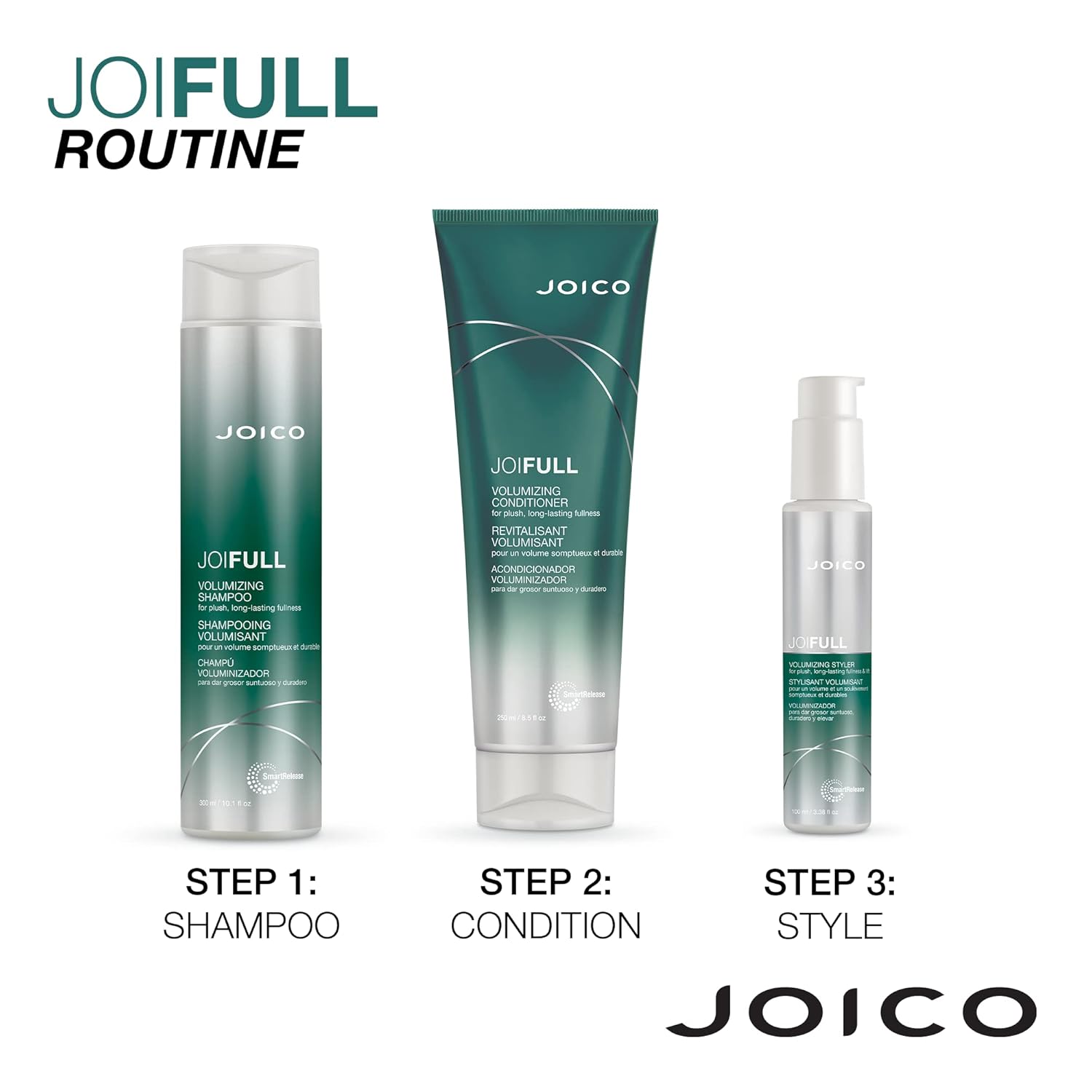 JoiFULL Volumizing Styler | For Fine, Thin Hair | Add Instant Body | Long-Lasting Volume & Texture | Protect Against Pollution | With Rice Protein & Bamboo Extract | 3.38 Fl Oz : Beauty & Personal Care