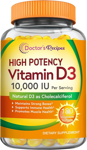 Doctor'S Recipes Vitamin D3 2000 Iu, Cholecalciferol, 120 Softgels, Vegan, Non-Gmo, Bones, Calcium Absorption, Immune Health, Energy & Mood Support