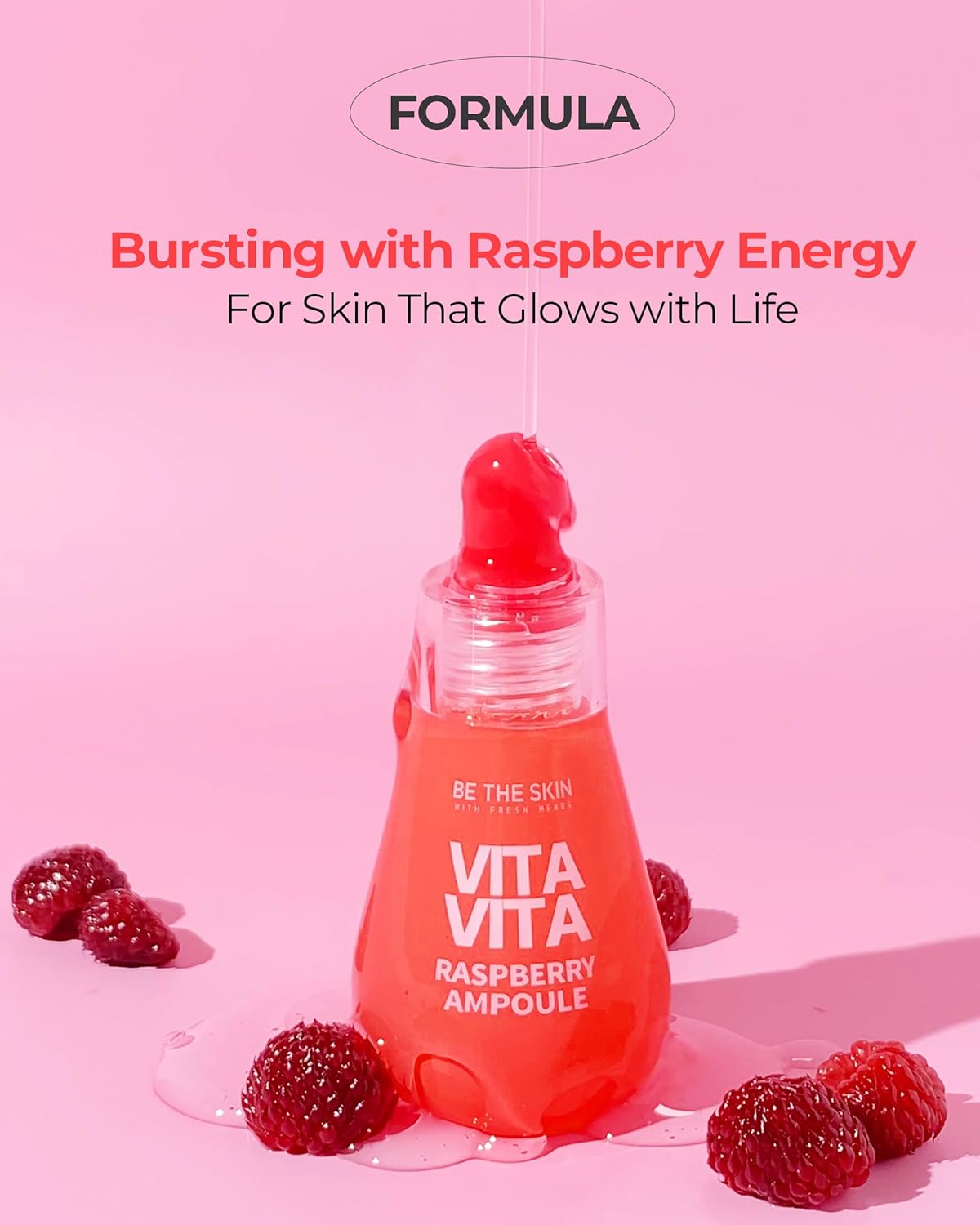 Be The Skin Vitavita Raspberry Ampoule - Radiance Boosting Face Serum For Even Skin Tone And Enhanced Elasticity With Niacinamide, Vitamin C, 11 Peptides, 1.01 Fl.Oz. : Beauty & Personal Care