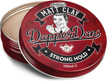Dapper Dan Matt Clay, Strong Hold Matte Finish Soft Clay For Men, Mens Firm Hold Hair Clay Saffron And Leather Fragrance 1 X 100 Ml