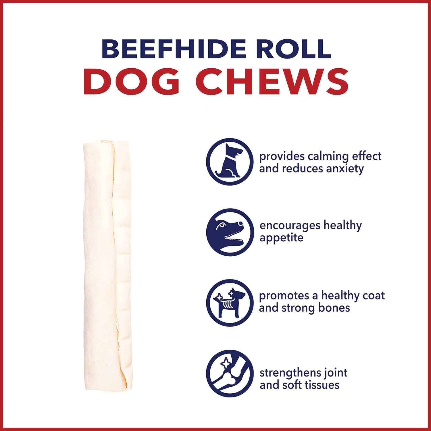 Pet Factory American Beefhide 8-9" Rolls Dog Chew Treats - Natural Flavor, 8 Count/1 Pack : Pet Supplies