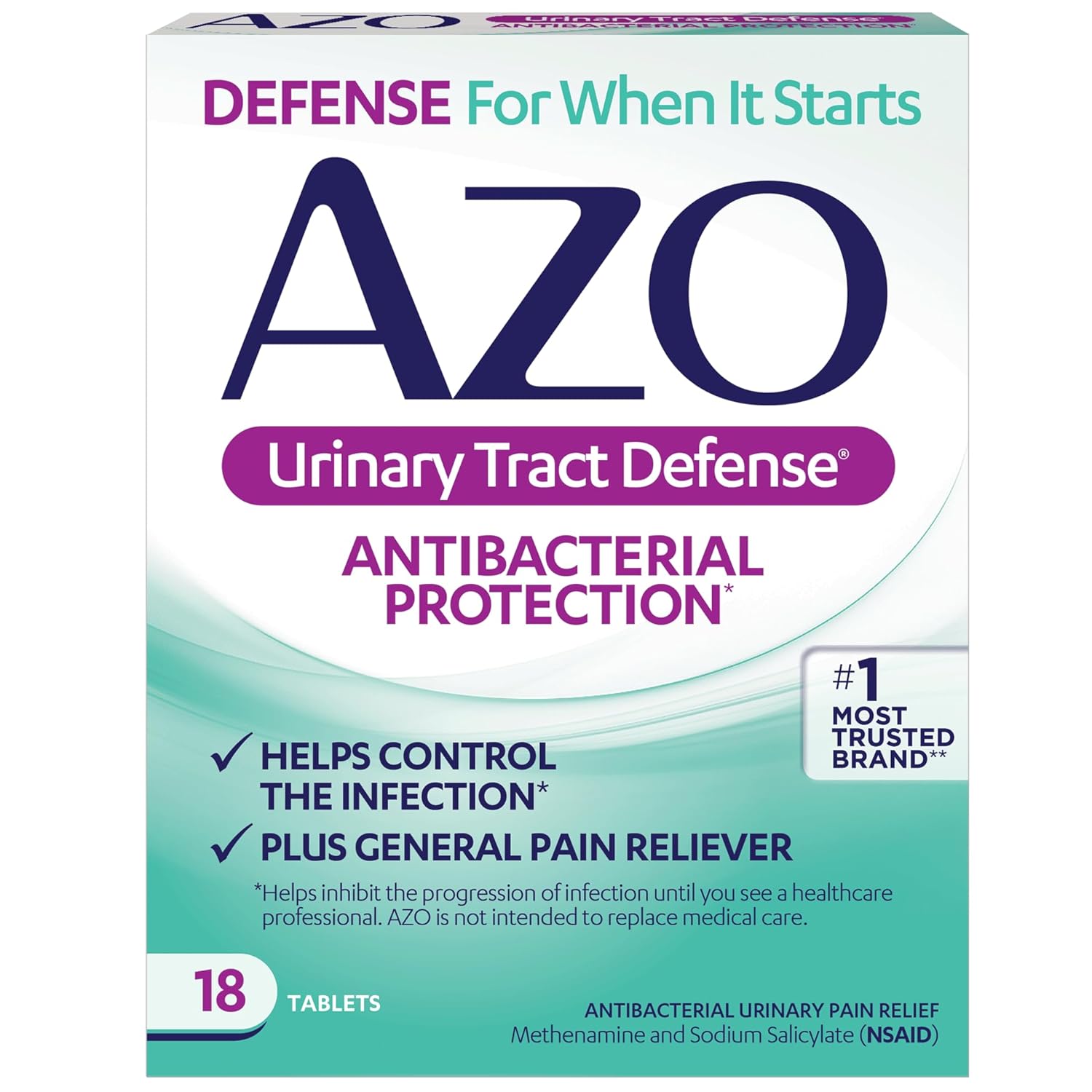 Azo Urinary Tract Defense Antibacterial Protection, Fsa/Hsa Eligible, Helps Control A Uti Until You Can See A Doctor, From The No. 1 Most Trusted Urinary Health Brand, 18 Count