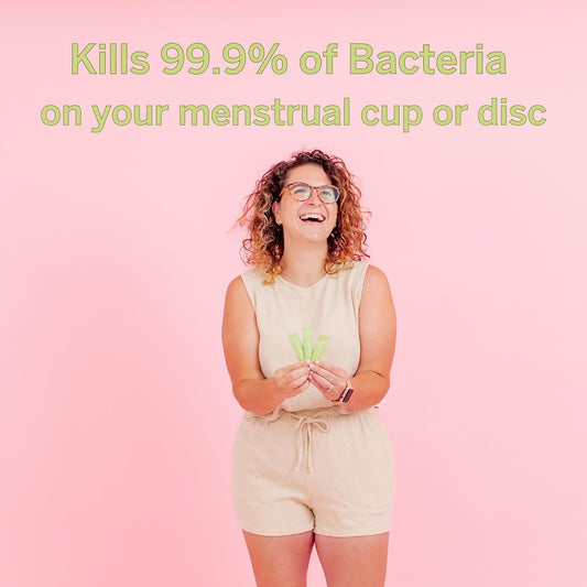 Pixie Cup Dust Menstrual Cup Sterilizer - Menstrual Disc Sterilizer + Kill 99.9% Of Germs With Period Cup Cleaner - Just Add Water - Portable Travel Solution