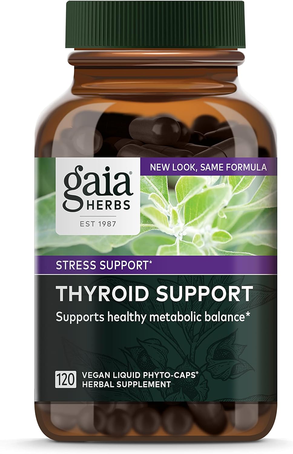 Gaia Herbs Thyroid Support - Made with Ashwagandha, Kelp, Brown Seaweed, and Schisandra to Support Healthy Metabolic Balance and Overall Well-Being - 120 Vegan Liq Phyto-Capsules (40-Day Supply)