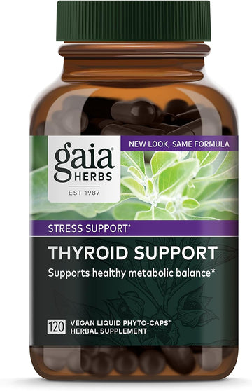 Gaia Herbs Thyroid Support - Made with Ashwagandha, Kelp, Brown Seaweed, and Schisandra to Support Healthy Metabolic Balance and Overall Well-Being - 120 Vegan Liq Phyto-Capsules (40-Day Supply)