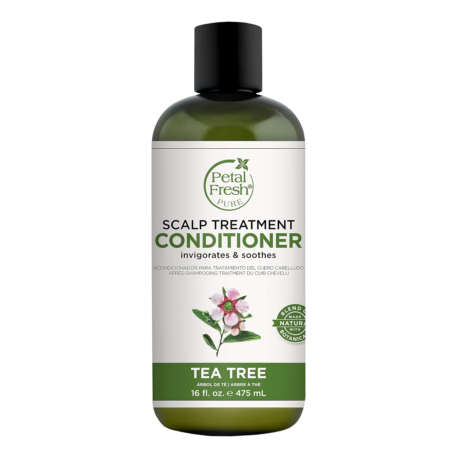 Petal Fresh Pure Scalp Treatment Tea Tree Conditioner, Nourishes the Scalp, Reduces Itchy Scalp and Irritation, Infused with Essential Oils, Vegan and Cruelty Free, 16 Fl. oz