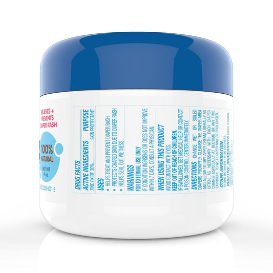 Diaper Rash Cream, 100% Natural Zinc Oxide Maximum Strength Butt Paste, Barrier Baby Cream To Help, Relieve & Prevent Diaper Rash, Hypoallergenic, Ointment For Newborns, Infants- 4Oz