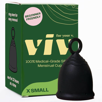 Viv for Your V Menstrual Cup | Extra Small | Safe, Comfortable, Alternative to Tampons and Pads | Ring for Easy Removal | Medical-Grade Silicone Period Cup