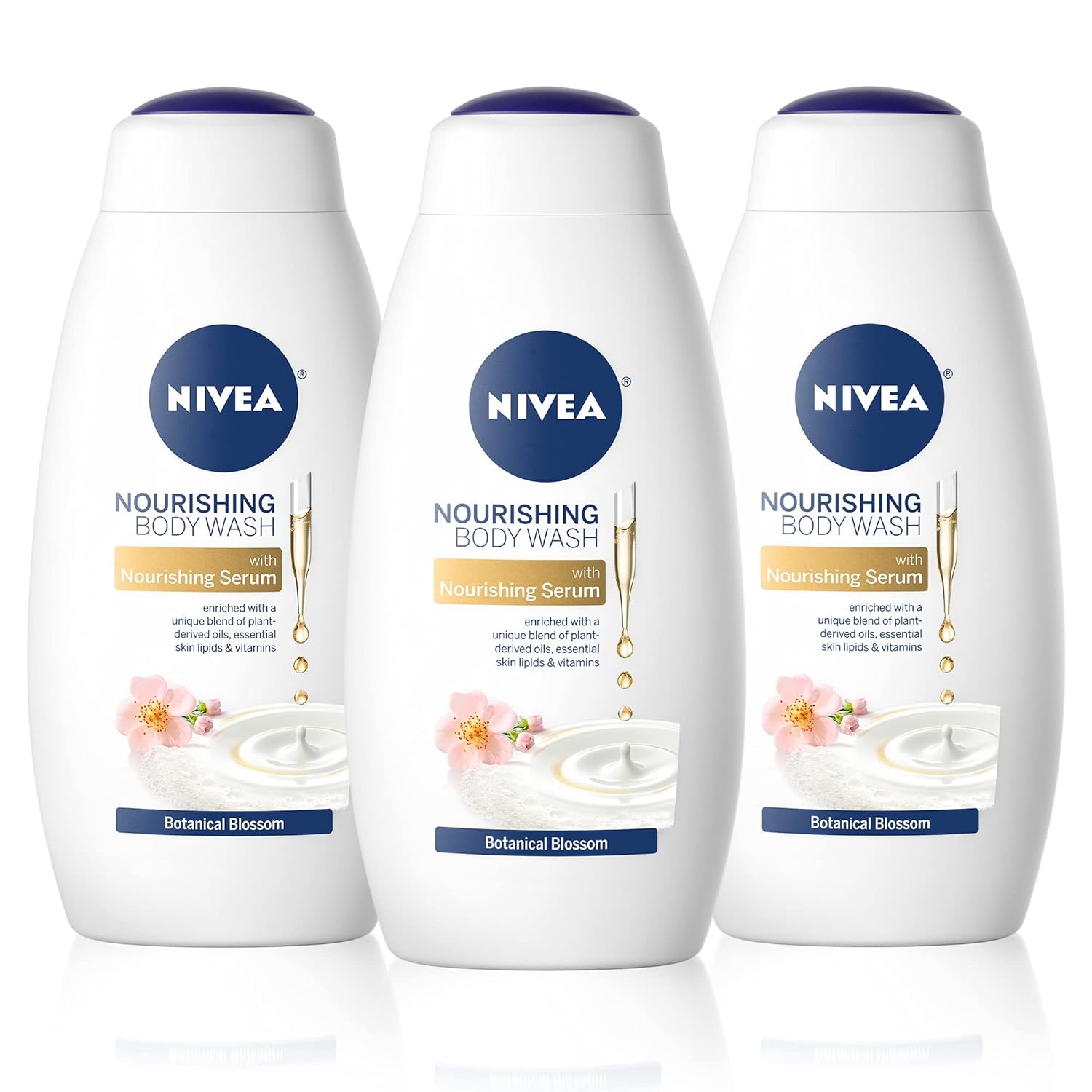 Nivea Nourishing Botanical Blossom Body Wash, Pack of 3, 20 Fl Oz Bottles