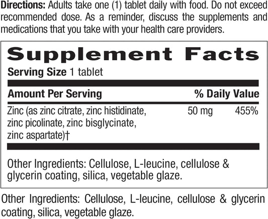 Country Life Zinc 50mg, Target Mins, Certified Gluten Free, Certified Vegetarian