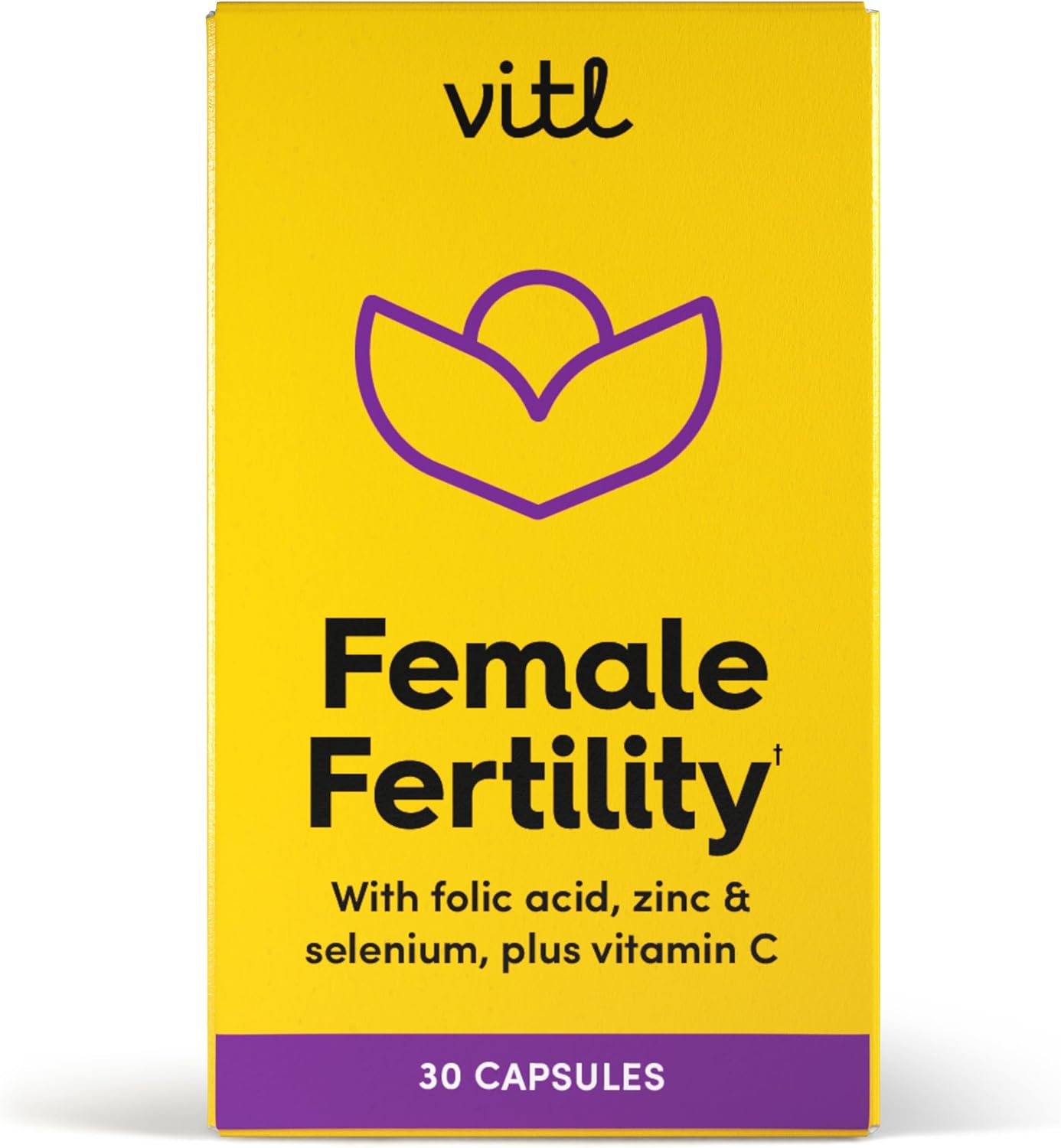 Vitl Female Fertility Supplement - 30 Vegan Capsules - Includes Folic Acid, Vitamin B12 & Zinc - Formulated With 17 Essential Nutrients & Vitamins - Conception Support For Women - 1 Month Supply