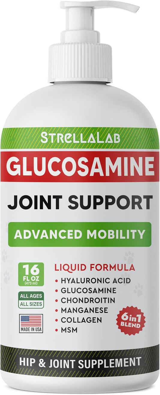 Liquid Glucosamine + Salmon Oil Omega 3 For Dogs Bundle - Joint Pain Relief + Allergy Relief - Chondroitin, Msm, Collagen + Omega 6 9 - Epa&Dha Fatty Acids - Hip&Joint Care - 16Oz + 32Oz - Made In Usa