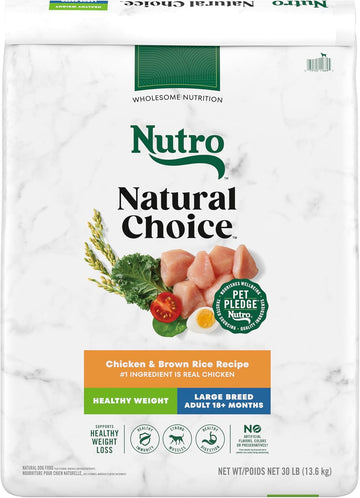 Nutro Natural Choice Adult Large Breed Healthy Weight Dry Dog Food, Chicken And Brown Rice Recipe, 30 Lbs