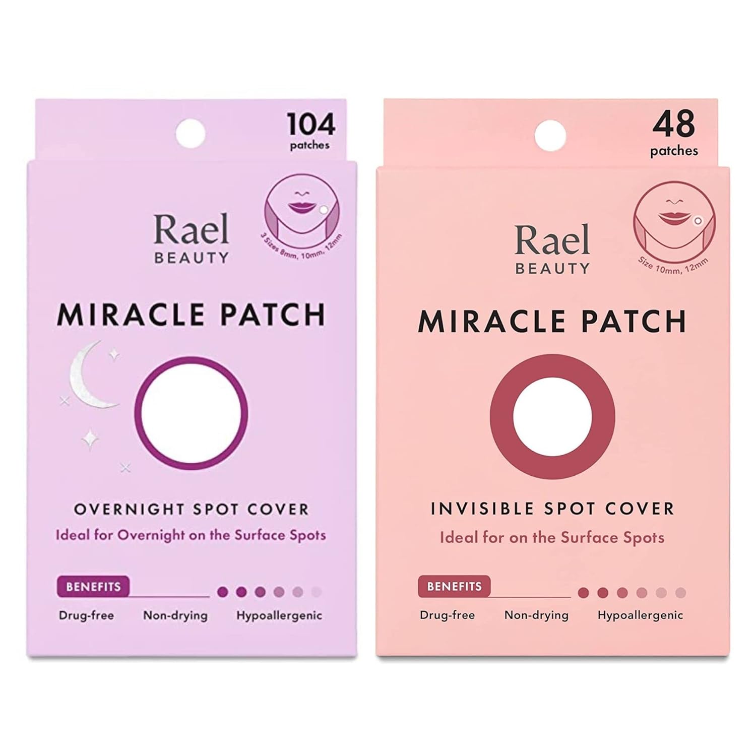 Rael Miracle Bundle - Overnight Spot Cover (104 Count), Invisible Spot Cover (48 Count)