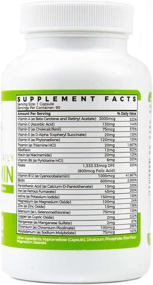 Advanced Once Daily Bariatric Multivitamin Capsule - 45 mg of Iron - Bariatric Vitamin for Post Bariatric Surgery Including Gastric Bypass and Gastric Sleeve | 90 Day Supply
