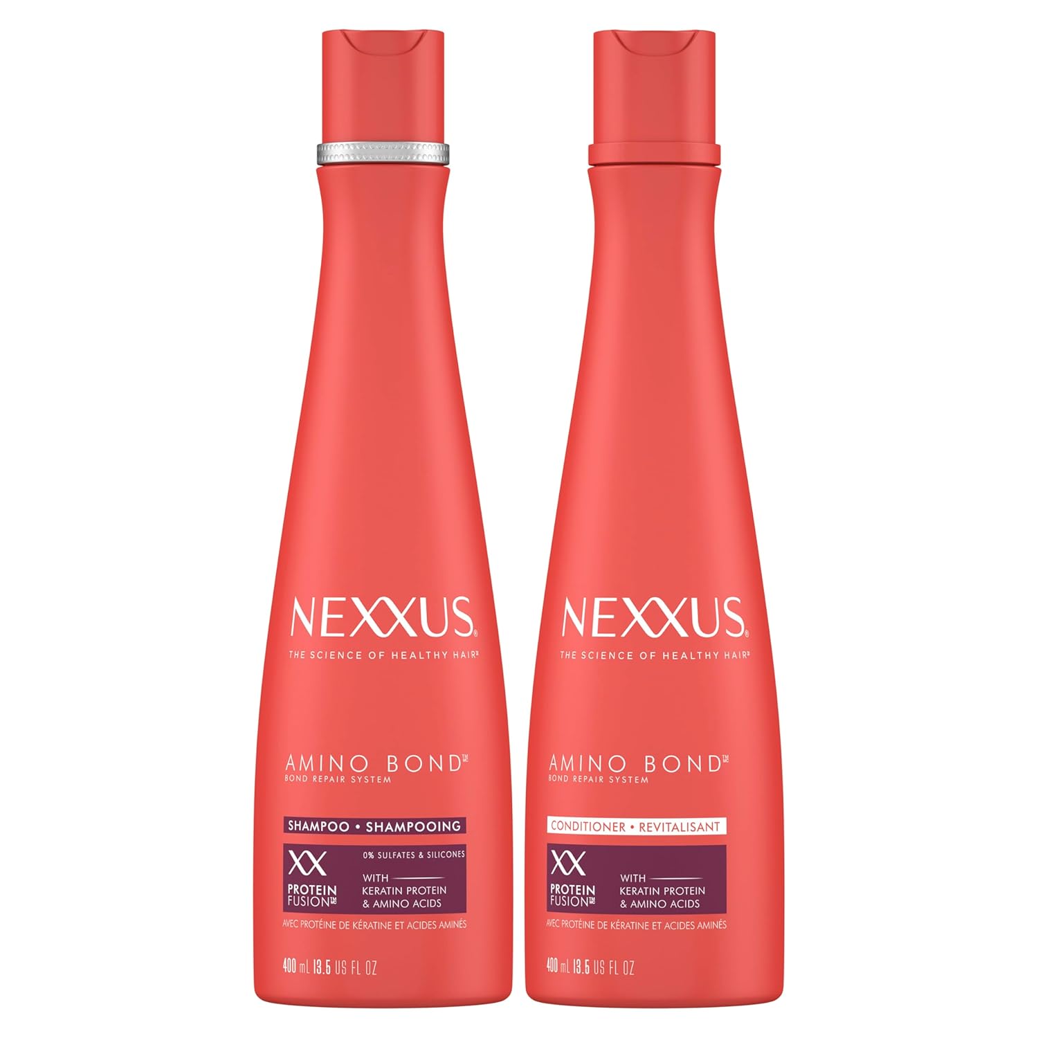 Nexxus Bond Repair Shampoo & Conditioner Bundle Amino Bond 2 Pack For All Types Of Damaged Hair, With Keratin Protein And Amino Acids, 13.5 Oz