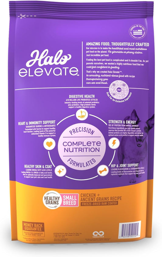 Halo Elevate Dry Dog Food, Healthy Grains Chicken Recipe, Small Breed, 10Lb