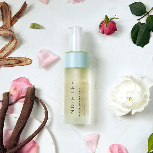 Indie Lee Purifying Face Wash - Hydrating Facial Cleanser + Makeup Remover - With Orange, Lavender, Burdock + Jasmine - Foam Face Wash For All Skin Types (125Ml)
