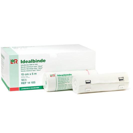 Lohmann & Rauscher Idealbinde Short Stretch Elastic Bandage, Cotton Conforming Compression Bandage, 6" Wide X 5.5 Yard Long Roll : Health & Household