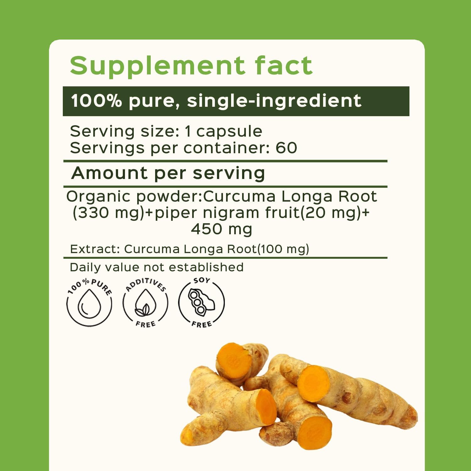 Bixa Botanical Turmeric Forte Capsules | High-Potency Curcumin With Black Pepper | Enhanced Absorption For Joint & Immune Support | 100% Pure Ayurvedic Herbal Supplement | 450Mg, 60 Vegan Capsules