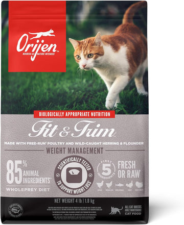 Orijen Fit And Trim Recipe, 4Lb, Premium Weight Control High-Protein Dry Cat Food , Packaging May Vary