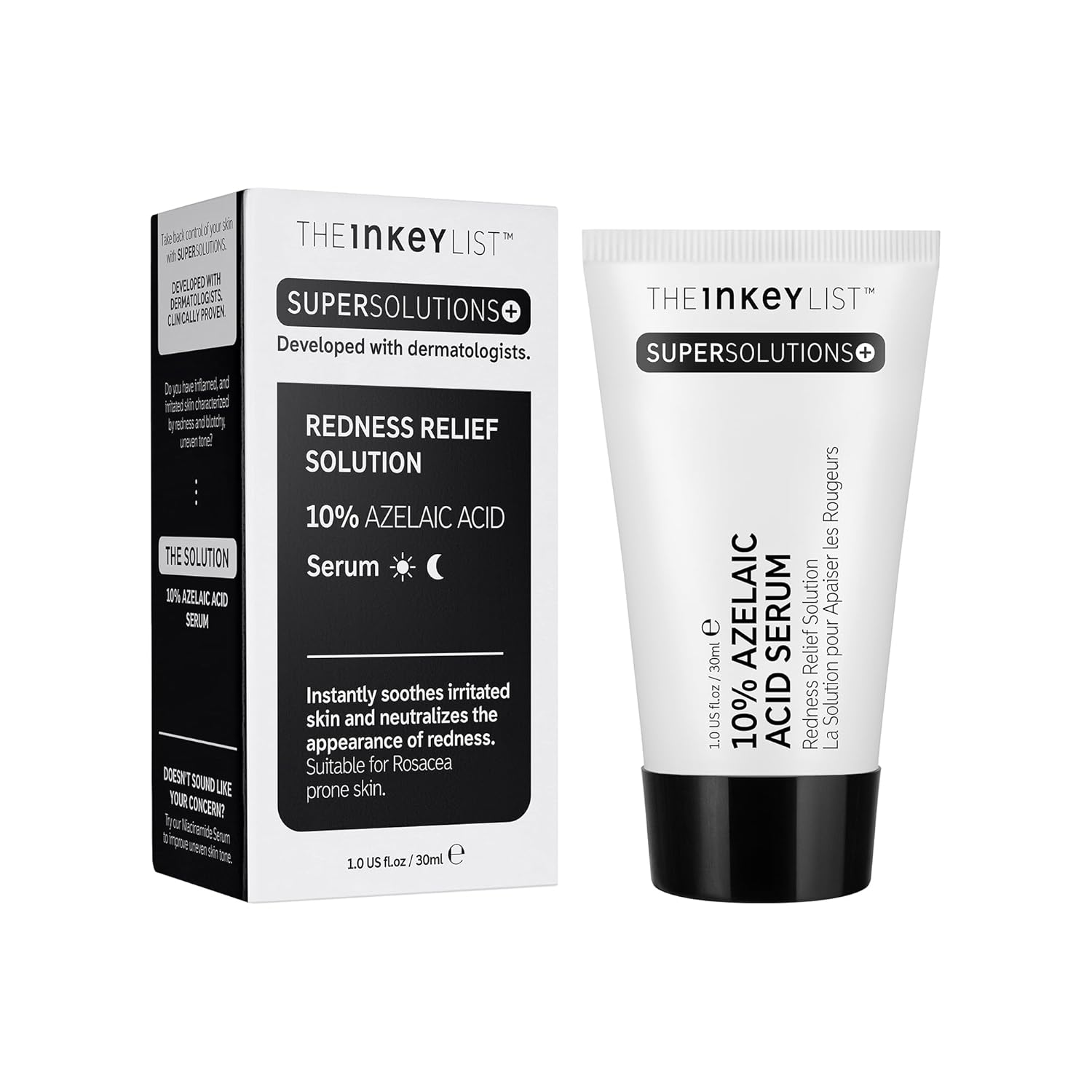 The Inkey List Supersolutions Azelaic Acid 10% Serum, Fast-Absorbing Formula Helps Reduce Appearance Of Redness And Soothes Skin, Leaves No White Cast, 1.01 Fl Oz : Beauty & Personal Care
