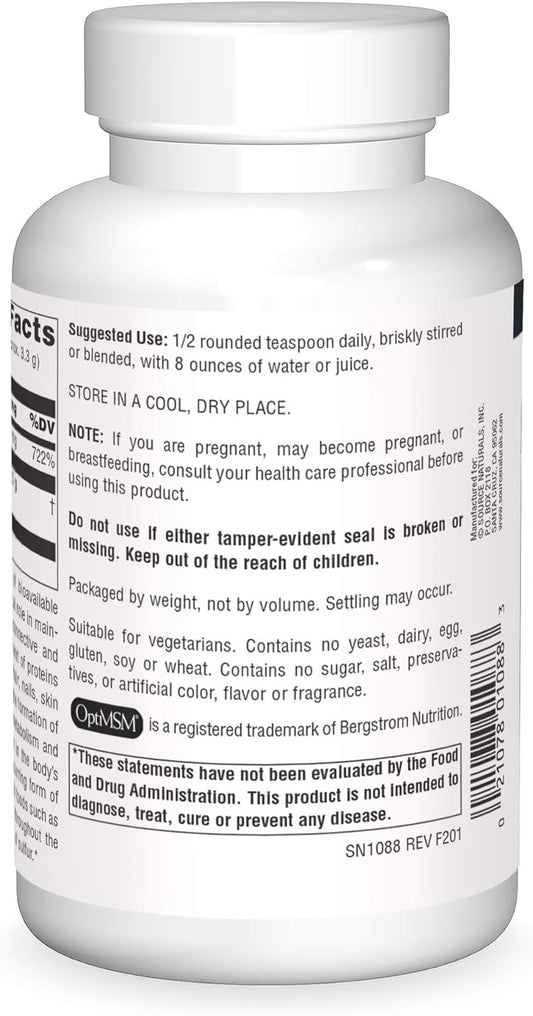 Source Naturals Msm (Methylsulfonylmethane) With Vitamin C - Powder, 8