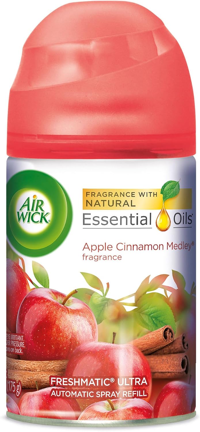 Air Wick Freshmatic Automatic Spray Air Freshener, Apple Cinnamon Medley Scent, 1 Refill, 6.17 Ounce (3 Pack)
